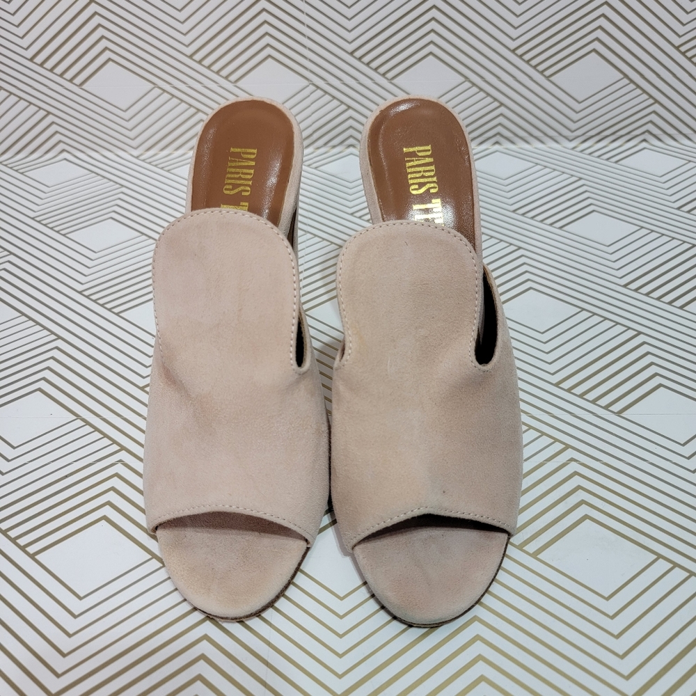 Paris Texas Women's Blush Color Suede Mules Sandal Size Eu 36 (US 6) Slip On. - Picture 2 of 8